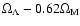 $\Omega_\Lambda- 0.62 \Omega_{\rm M}$