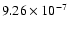 $9.26 \times 10^{-7}$