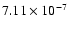 $7.11 \times 10^{-7}$