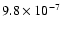 $9.8\times 10^{-7}$