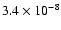 $3.4 \times 10^{-8}$