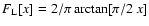 $F_{\rm L}[x] = 2/\pi \arctan[\pi/2 ~x]$
