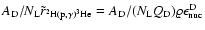 $A_{\rm D}/N_{\rm L} \tilde{r}_{\rm{}^2H(p,\gamma){}^3He}
= A_{\rm D} / (N_{\rm L} Q_{\rm D}) \varrho \epsilon_{\rm nuc}^{\rm D}$