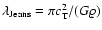 $\lambda_{\rm Jeans} = \pi c_{\rm T}^2 / (G\varrho)$