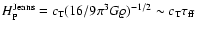 $ H_{\rm P}^{\rm Jeans} = c_{\rm T} ( 16/9 \pi^3 G \varrho )^{-1/2}
\sim c_{\rm T} \tau_{\rm ff}$