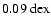 $ 0.09~\rm dex $