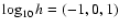 $\log_{10}h=(-1,0,1)$