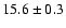 $15.6\pm0.3$