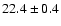 $22.4\pm0.4$