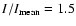 $I/I_{\rm mean}=1.5$