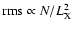 ${\rm rms}\propto N/L_{\rm X}^{2}$
