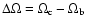 $\Delta \Omega
=\Omega_{{\mbox{\scriptsize c}}}-\Omega_{{\mbox{\scriptsize b}}}$
