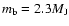 $m_{{\mbox{\scriptsize b}}}=2.3 M_{{\mbox{\scriptsize J}}}$