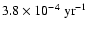 $3.8
\times 10^{-4}~\mbox{yr}^{-1}$