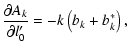 $\displaystyle \frac{\partial A_k}{\partial l'_0}=-k\left(b_k+b^*_k\right),$