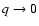 $q \rightarrow 0$