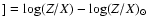 $] = \log (Z/X) - \log(Z/X)_{\odot}$