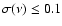 $\sigma(\nu)\leq0.1$