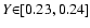 $Y{\in}[0.23,0.24]$