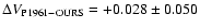 $\Delta V_{\rm P1961-OURS} = +0.028 \pm 0.050$