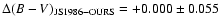 $\Delta (B-V)_{\rm JS1986-OURS} =+0.000 \pm 0.055$