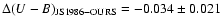 $\Delta (U-B)_{\rm JS1986-OURS} = -0.034 \pm 0.021$