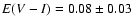 $E(V-I) = 0.08 \pm 0.03$