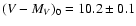 $(V-M_{V})_{0}=10.2 \pm 0.1$