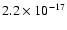 $2.2\times10^{-17}$