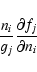 \begin{displaymath}{n_i\over g_j} {\partial f_j\over\partial n_i}
\end{displaymath}