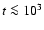 $t\la 10^3$