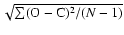 $\sqrt{\sum
({\rm O}-{\rm C})^2/(N-1)}$