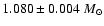 $1.080\pm 0.004~M_\odot$