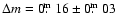$\Delta m=0\hbox{$.\!\!^{\rm m}$ }16 \pm 0\hbox{$.\!\!^{\rm m}$ }03$