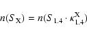 \begin{displaymath}n(S_{\rm X})=n(S_{1.4}\cdot \kappa^{\rm X}_{1.4})
\end{displaymath}