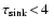 $\tau_{\rm
sink}\!<\!4~$