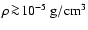 $\rho\!\ga\!10^{-5}~\rm g/cm^3$