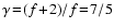 $\gamma\!=\!(f\!+\!2)/f\!=\!7/5$