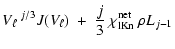 $\displaystyle {V_{\ell}}^{~j/3} J({V_{\ell}})
~+~ \frac{j}{3}~\chi_{\rm lKn}^{\rm net}
~\rho L_{j-1}$