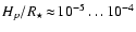 $H_p/R_{\star}\!\approx\!10^{-5}\ldots 10^{-4}$