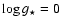 $\log g_{\star} = 0$