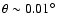 $\theta \sim
0.01^{\circ}$