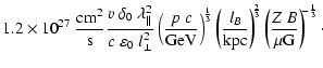 $\displaystyle 1.2\times 10^{27}~\frac{\rm cm^2}{\rm s} \frac{v~\delta_0~\lambda...
...\!\!\frac{2}{3}} \left( \frac{Z~B}{\mu
{\rm G}}
\right)^{\!\!-\frac{1}{3}}\cdot$
