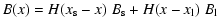 $\displaystyle B(x) = H(x_{\rm s}-x)~B_{\rm s} + H(x-x_{\rm l}) ~B_{\rm l}$
