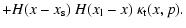 $\displaystyle + H(x- x_{\rm s})~H(x_{\rm l}-x) ~\kappa_{\rm t}(x,p).$
