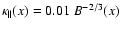 $\kappa_\Vert(x) = 0.01~B^{-2/3}(x)$