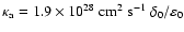 $\kappa_{\rm a} = 1.9\times
10^{28}~{\rm cm^2~ s^{-1}}~\delta_0/\varepsilon_0$