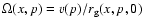 $\Omega(x,p) = v(p)/r_{\rm g}(x,p,0)$