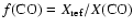 $f({\rm CO}) = X_{\rm ref}/X({\rm CO})$