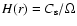 $H(r) =
C_{\rm s}/\Omega$